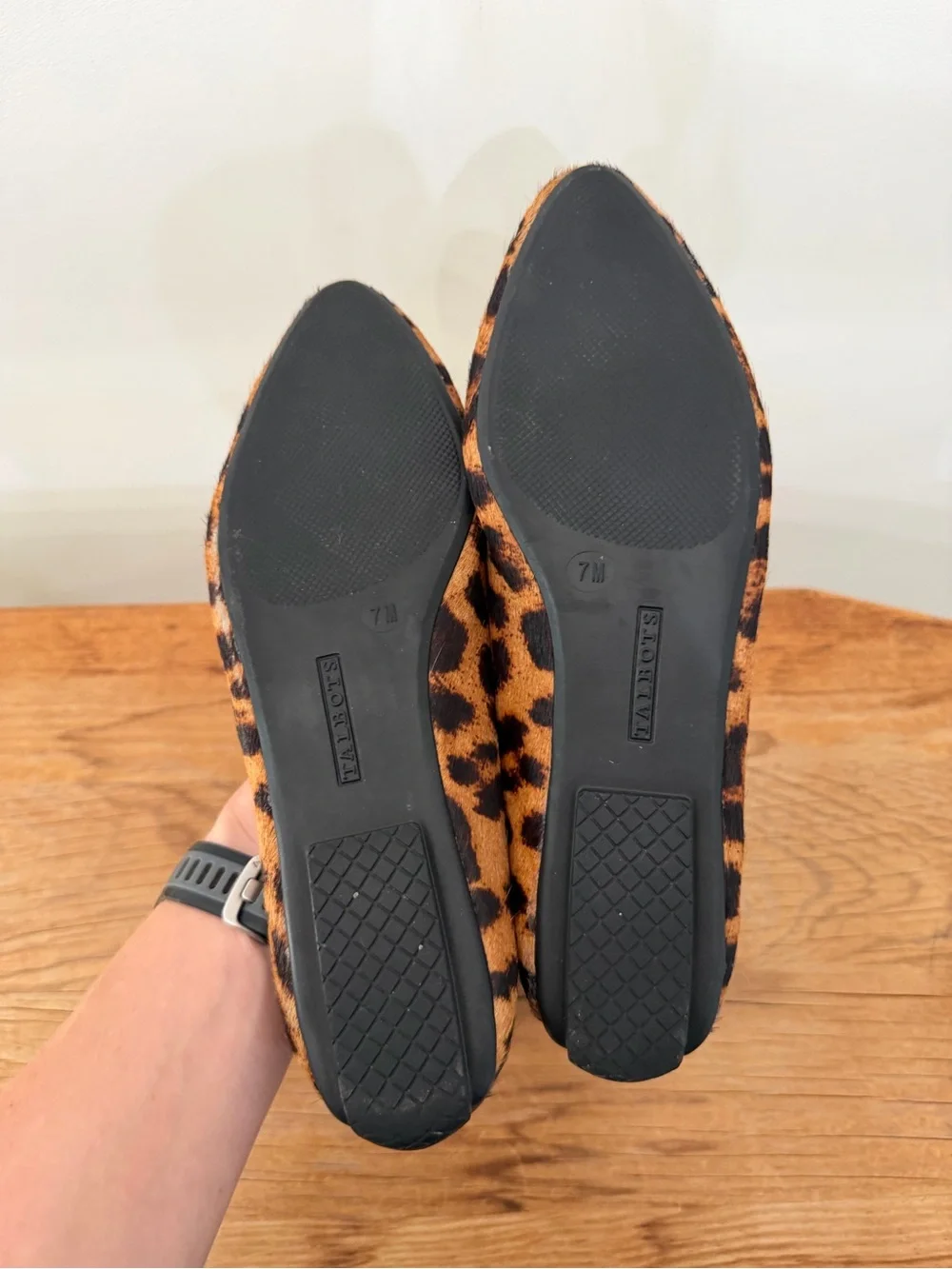 Talbots Driving Loafers Cheetah Print Calf Hair Leather Flats Shoes Women’s 7